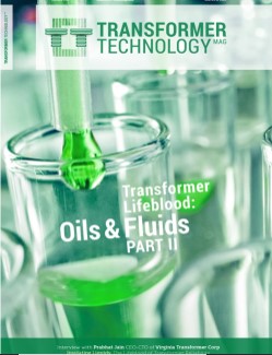 Screenshot of Transformer Technology Magazine cover featuring Oils & Fluids Part II.