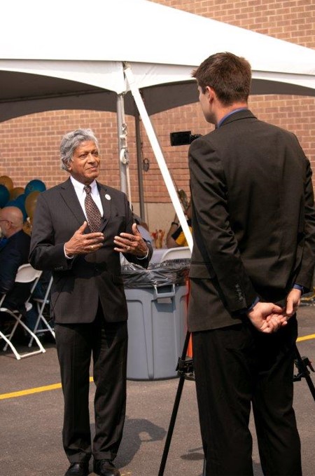 Virginia Transformer CEO speaks to local news at the Pocatello, Idaho manufacturing facility.