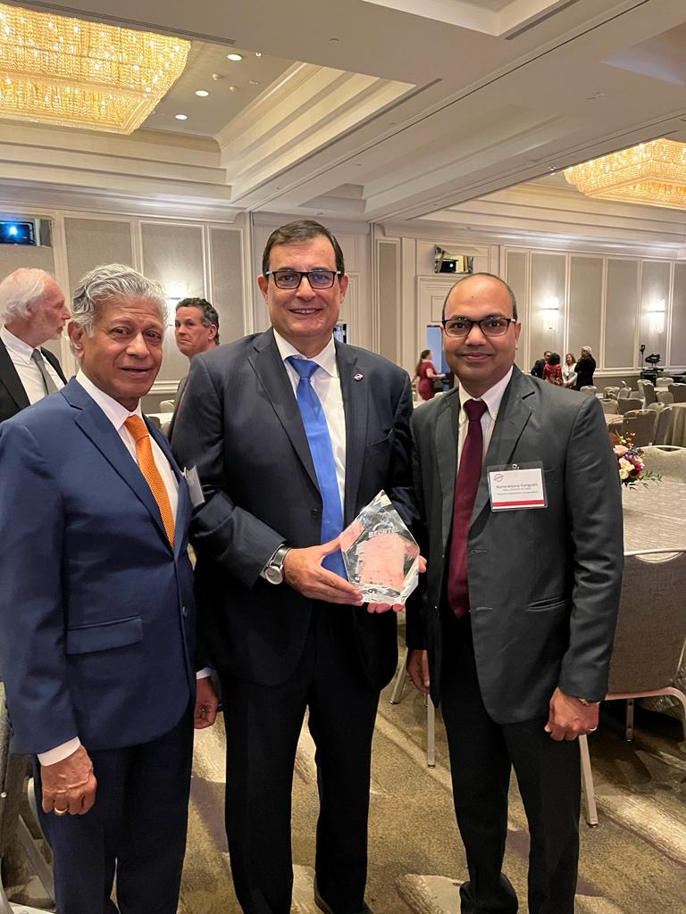 Virginia Transformer CEO, Prabhat Jain with Bechtel COO, Craig Albert and Manoranjana Panigrahi.